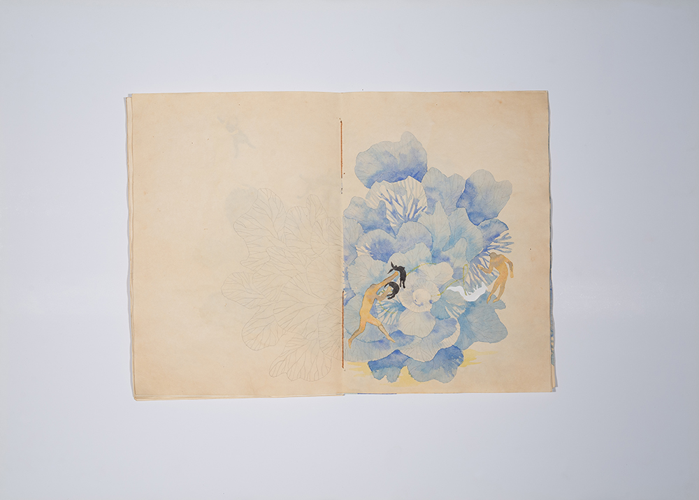 15.Maryam Mohry, Blue Book, Water color on paper, 29.5×20.5 cm,2018 & 2019